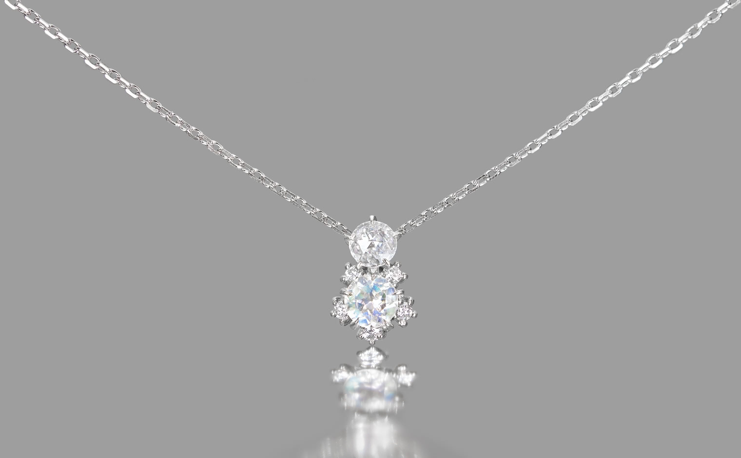 Crest Necklace–Rainbow Moonstone | kataoka jewelry