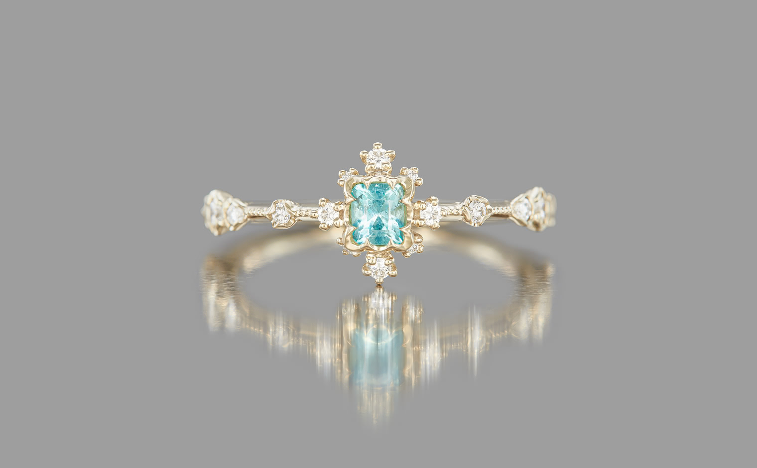 か*わ様 kataoka リボンダイヤモンドチェーンリング Snowflake Ring Supreme–Paraiba | kataoka jewelry