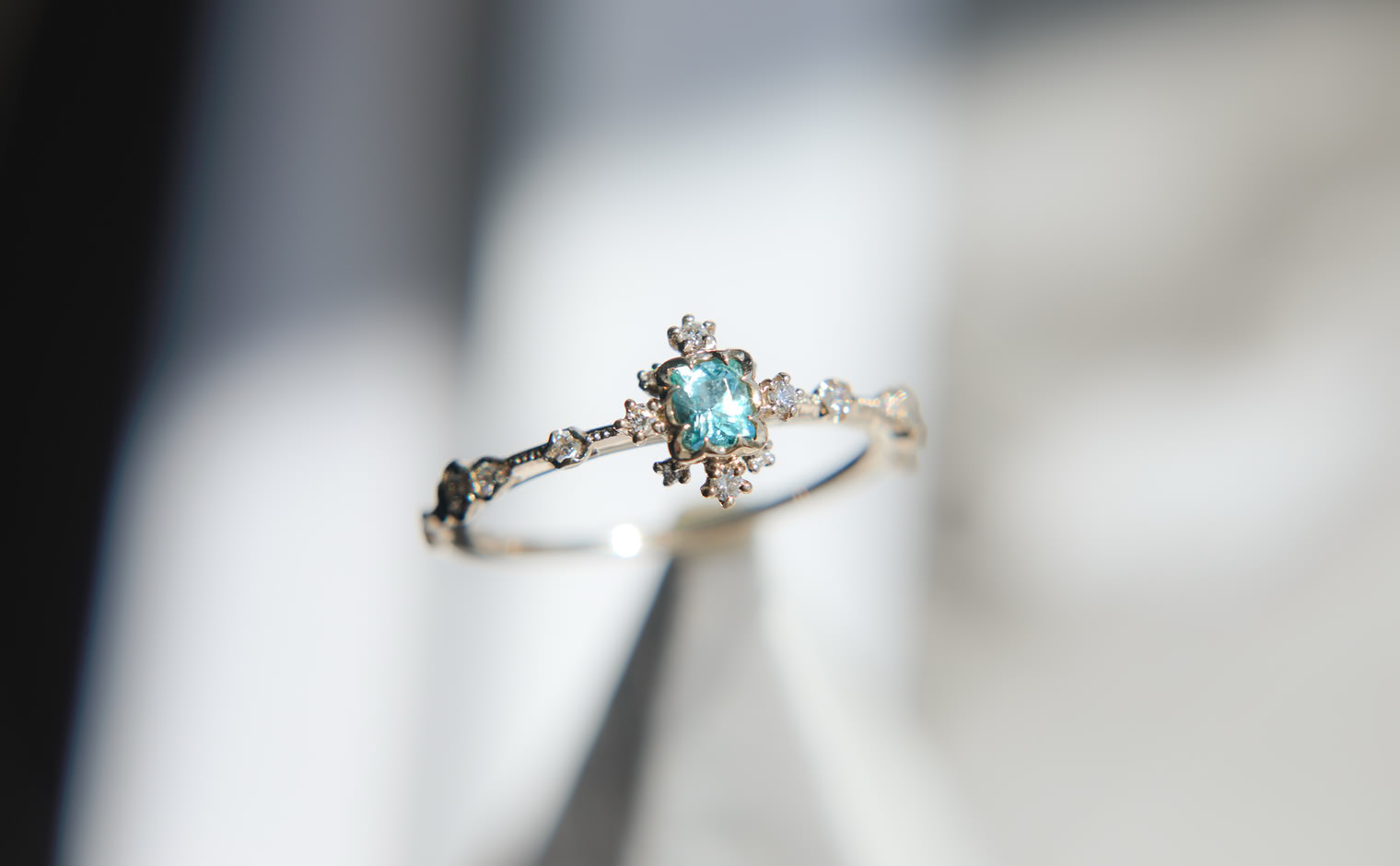 か*わ様 kataoka リボンダイヤモンドチェーンリング Snowflake Ring Supreme–Paraiba | kataoka jewelry
