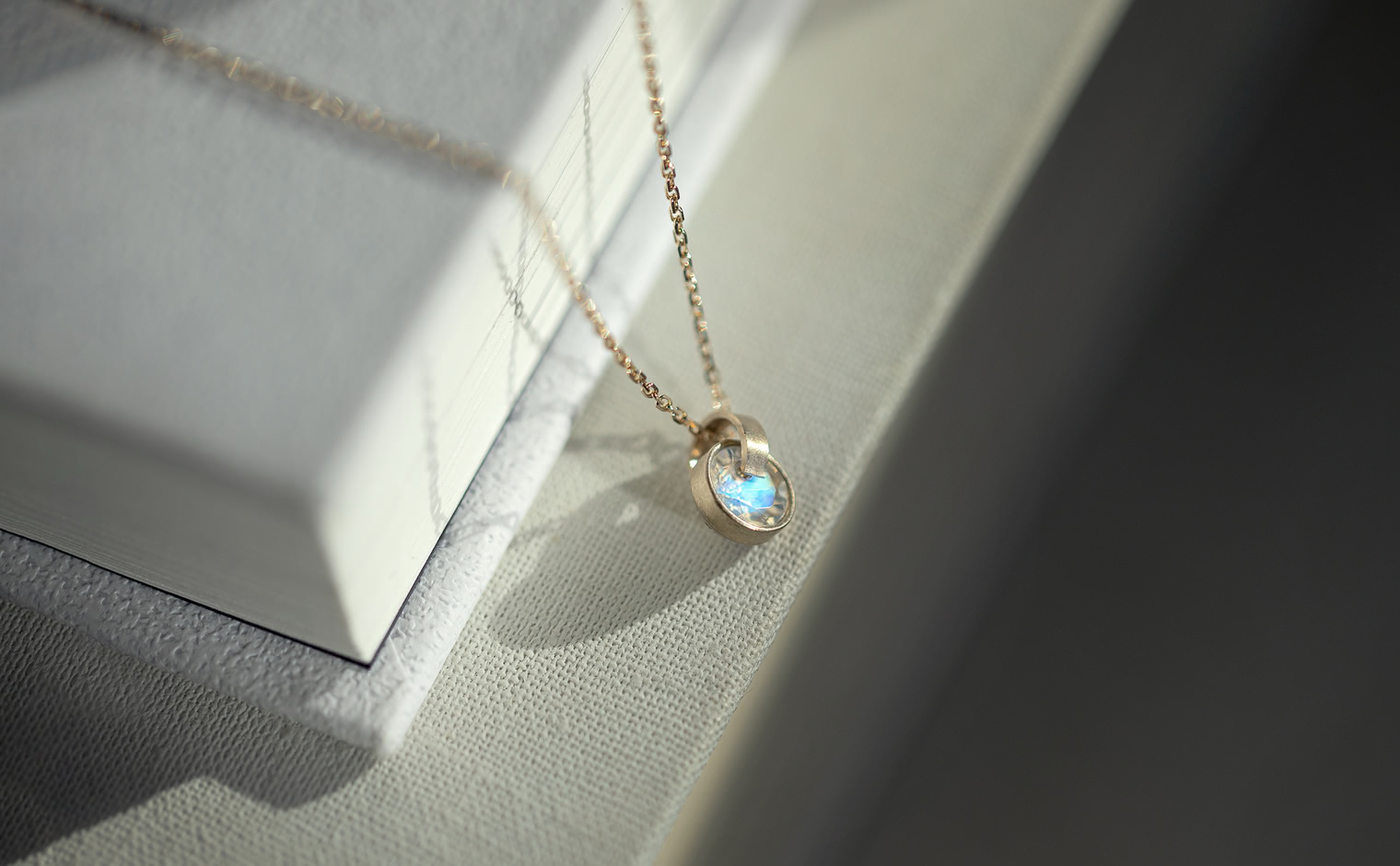 Rainbow Moonstone Necklace | kataoka jewelry and objets d'art