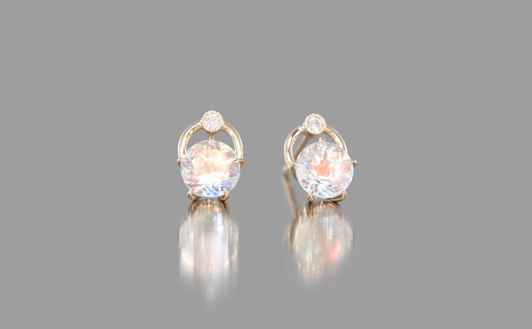 Handle Studs–Rainbow Moonstone