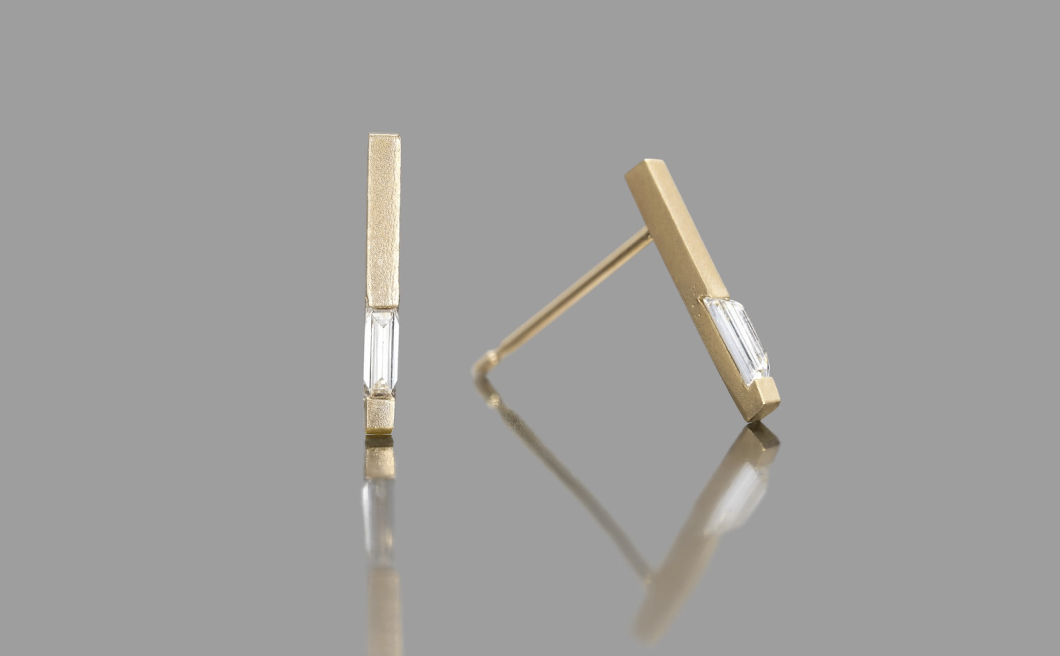 Light Pillars Studs–Baguette