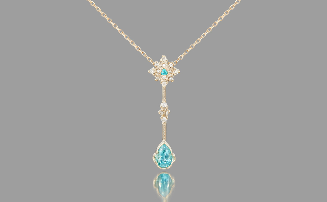 Orchid Drop Necklace–Paraiba