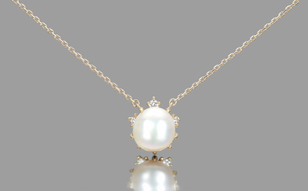 Snowflake Necklace–Pearl