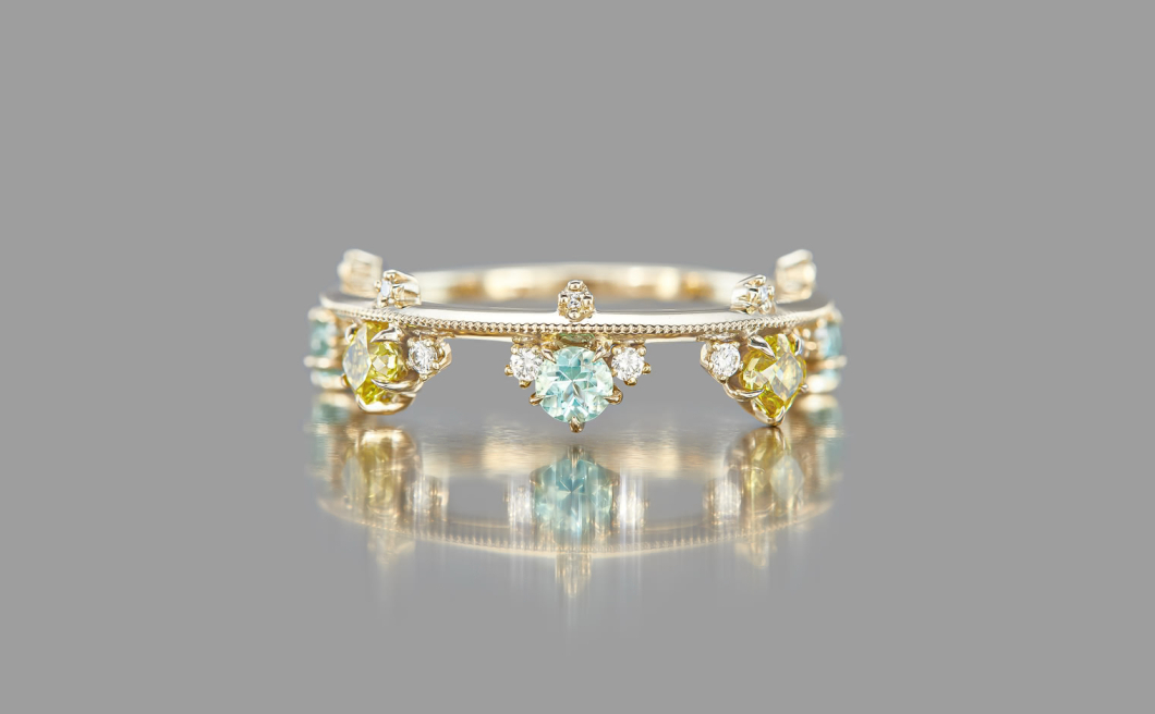 Crown Ring–Diamond & Beryl