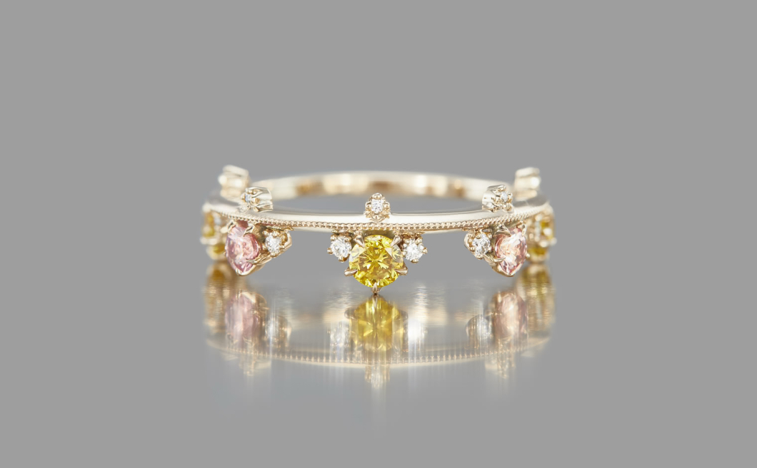 Crown Ring–Diamond & Sapphire