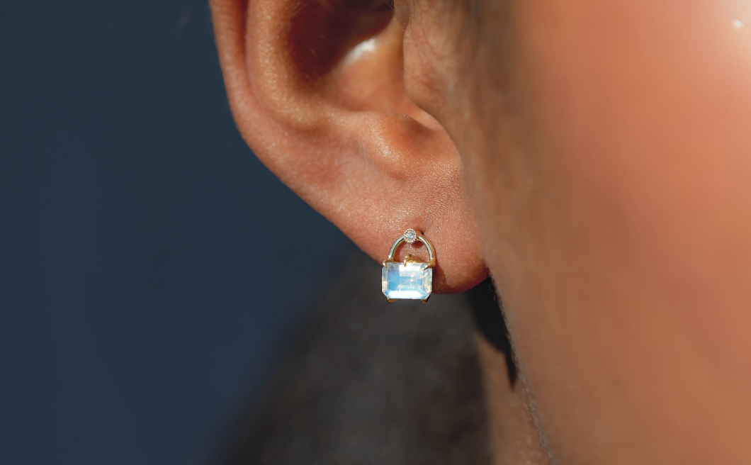 Handle Studs–Rainbow Moonstone