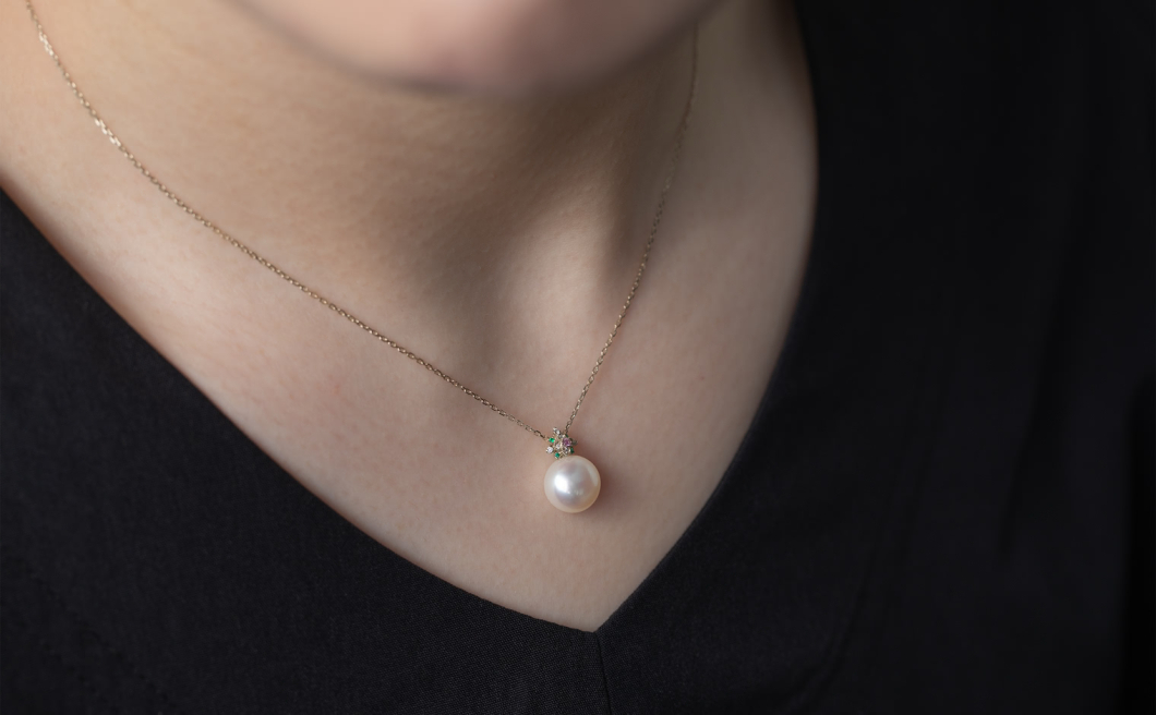 Orchid Pearl Necklace–Rainbow