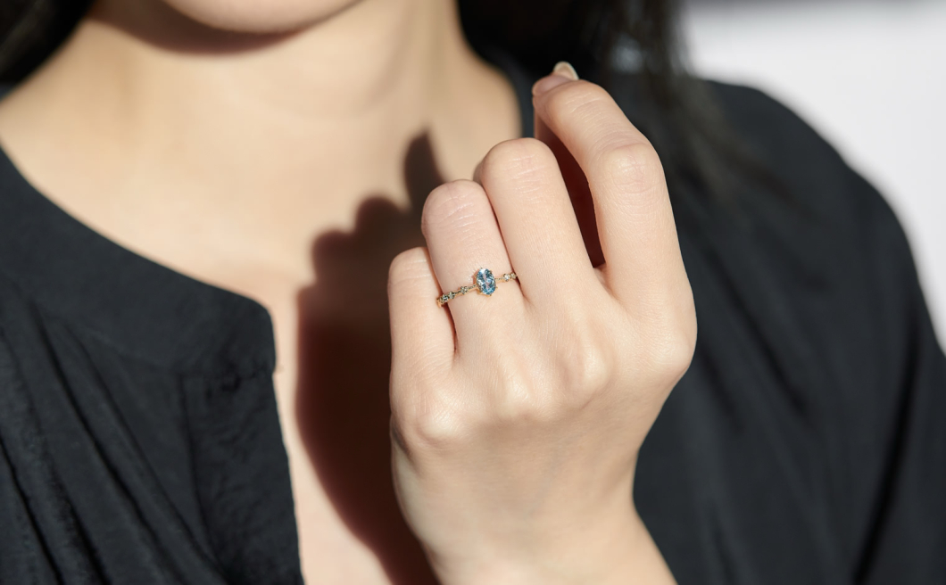 Eclipse Ring–Aquamarine