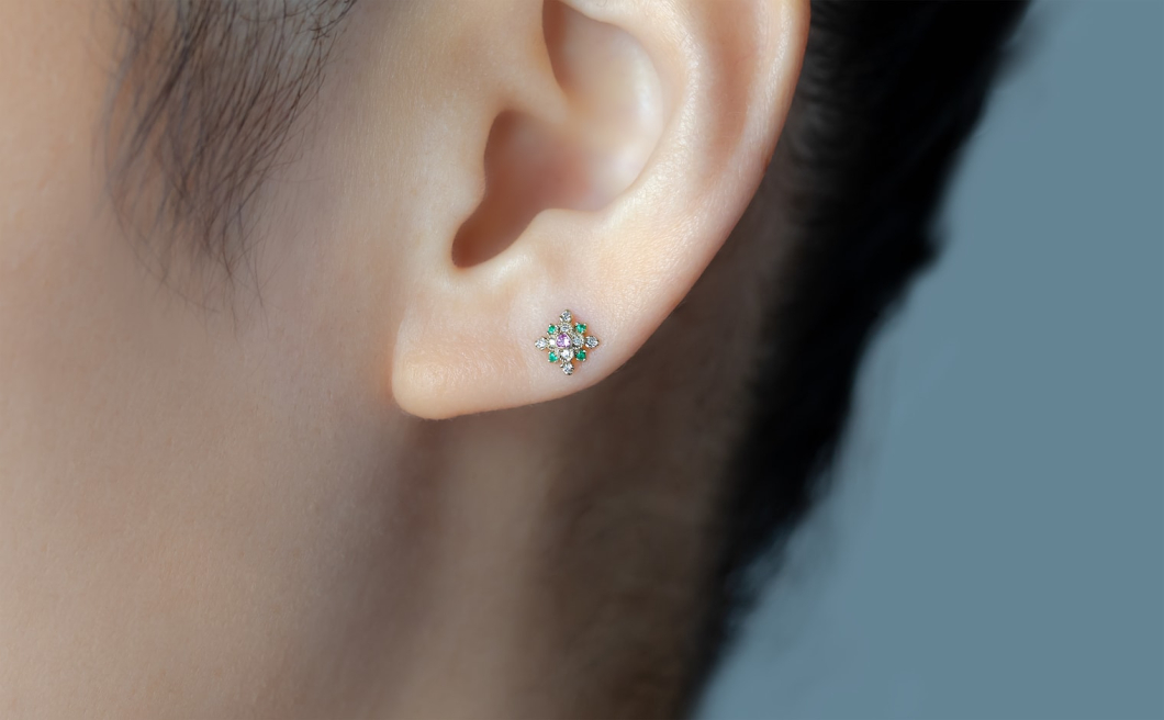 Orchid Studs–Rainbow