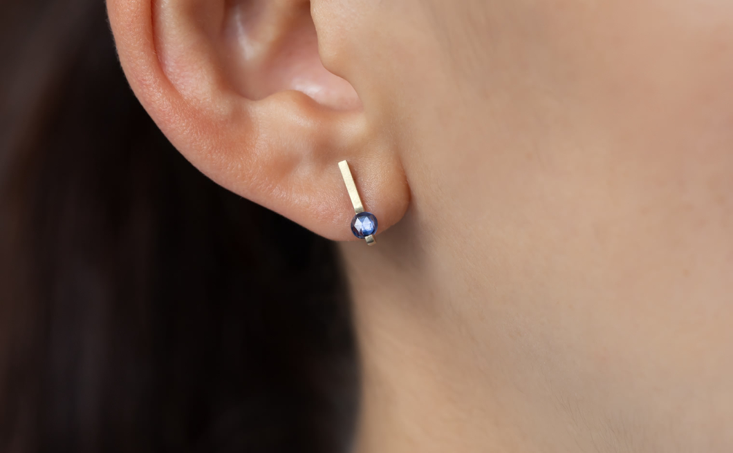 Light Pillars Studs–Sapphire