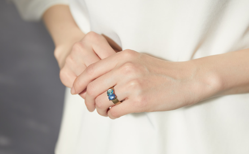 Calyx Ring–Sapphire & Topaz