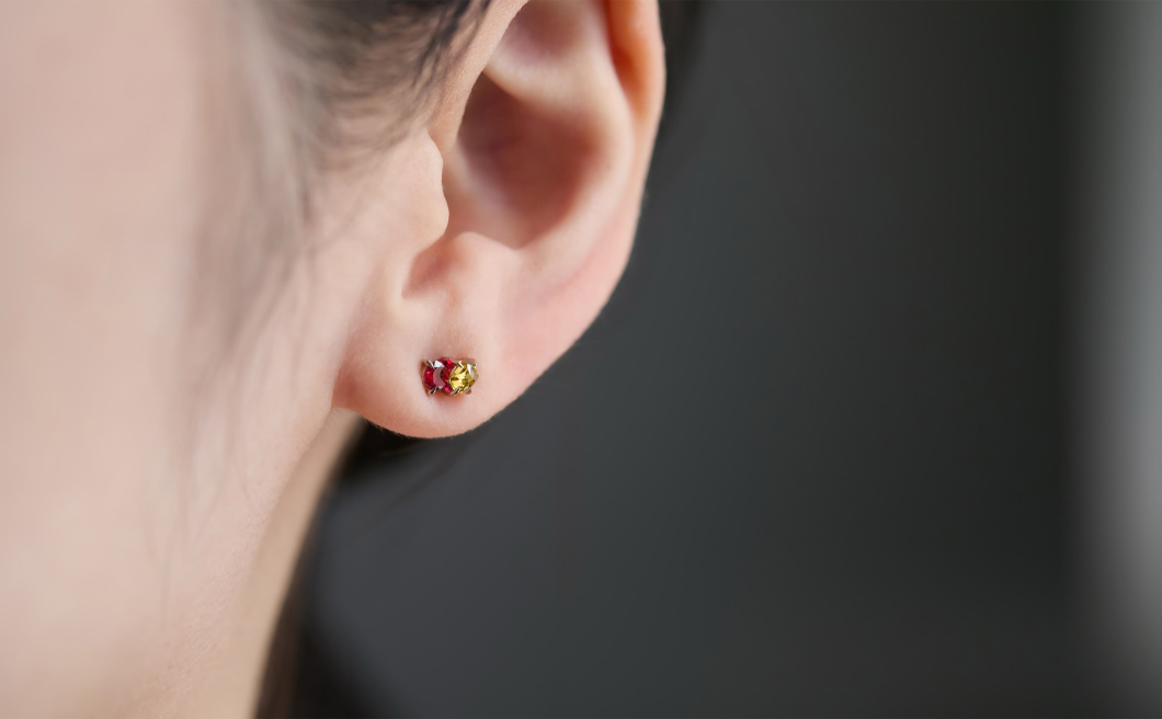 Calyx Studs–Diamond & Spinel