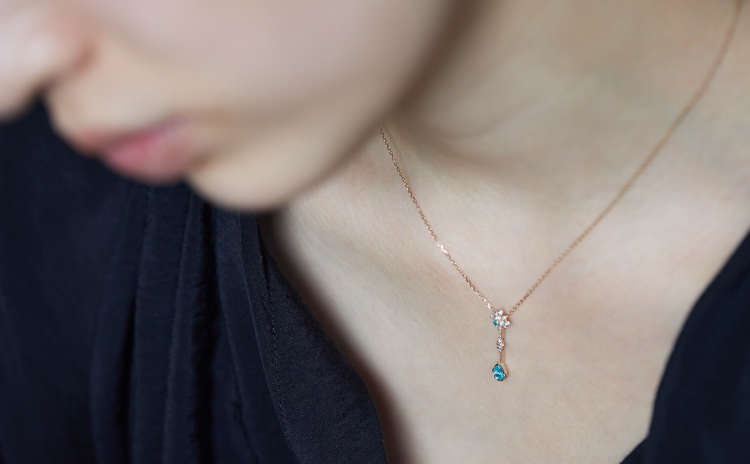 Orchid Drop Necklace–Paraiba