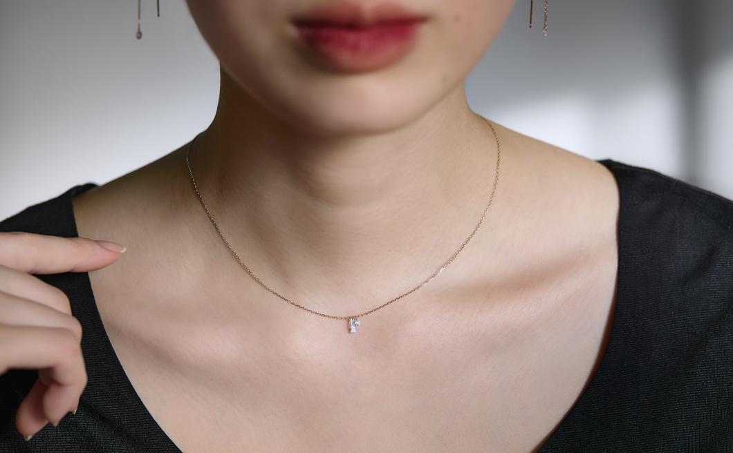 Tassel & Round Diamond Necklace