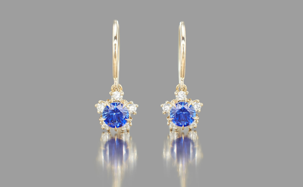 Snowflake Earrings–Sapphire
